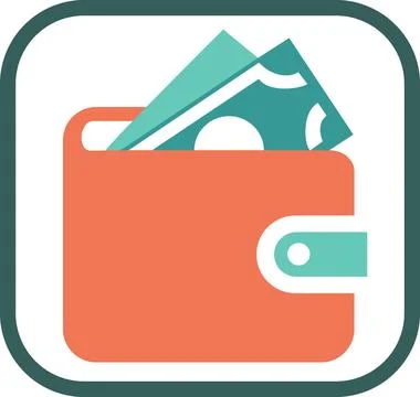 Wallet icon for secure financial storage Stock Illustration