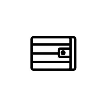 Wallet icon thin line outline isolated on white background for your web and m Stock Illustration