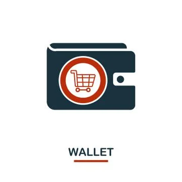 Wallet icon in two colors. Creative black and red design from e-commerce icon Stock Illustration