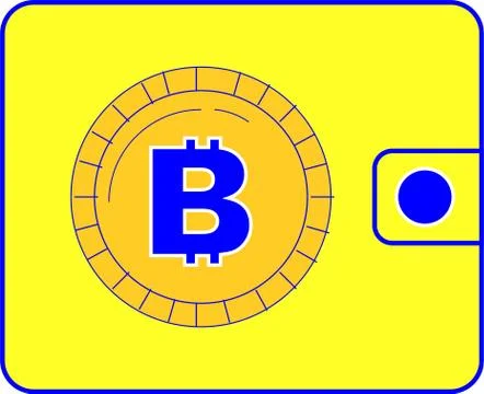 Wallet icon vector illustration with bitcoin Stock Illustration