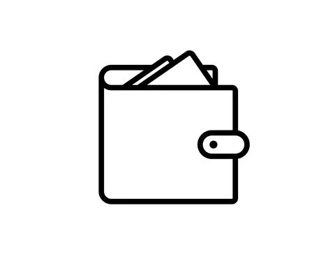 Wallet icon, vector illustration. Fill design style. Money icon. Wealth symbo Illustrazione stock