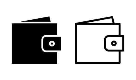Wallet icon vector. Leather Wallet. Card Holder Stock Illustration