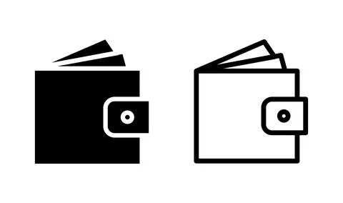 Wallet icon vector. Leather Wallet. Card Holder Stock Illustration