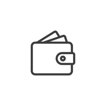 Wallet icon on white background Stock Illustration