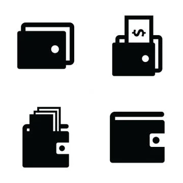 Wallet  icons set Stock Illustration