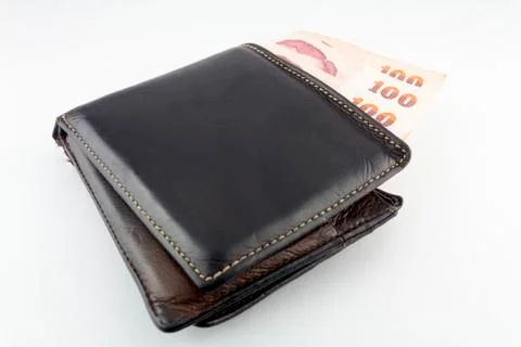 Wallet isolated white background Stock Photos