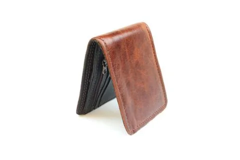 Wallet of leather on isolated Stock Photos