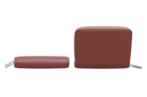 Wallet leather pouch, side view Illustrazione stock