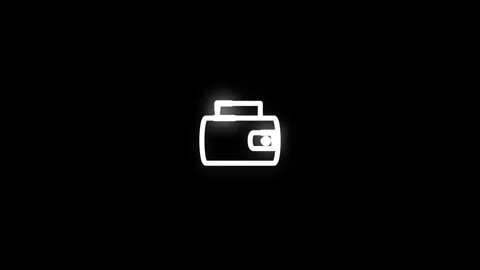 Wallet Line Icon Animation Loop Black Background Stock Footage 340946804