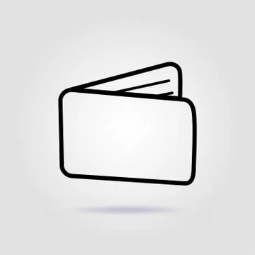 Wallet line icon on gray background with soft shadow Stock Illustration