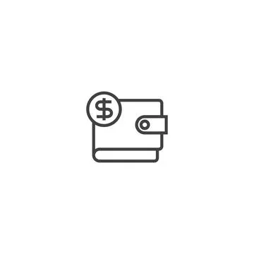Wallet line icon. linear style sign for mobile concept and web design. Outlin Stock Illustration