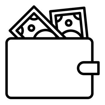 Wallet line icon vector illustration isolated on white background Stock Illustration