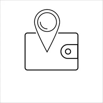 Wallet location icon on white background Vector Stock Illustration