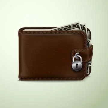 Wallet locked with padlock Ilustración de archivo