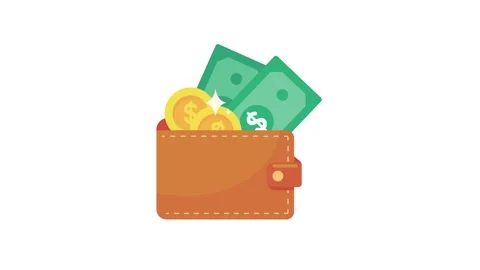 Wallet with lots of dollars concept of spending money 库存影片 240595755