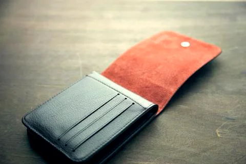 Wallet for man on table Stock Photos
