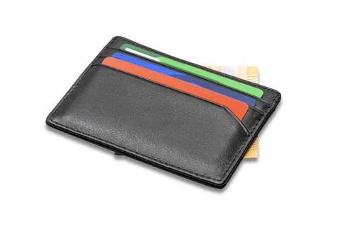 Wallet for man thin an black Stock Photos