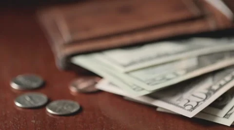 Wallet with money 스톡 동영상 7488428