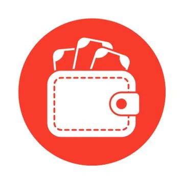 Wallet with money icon Stock Illustration