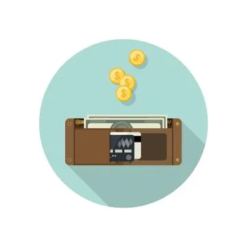 Wallet with money Stock Illustration