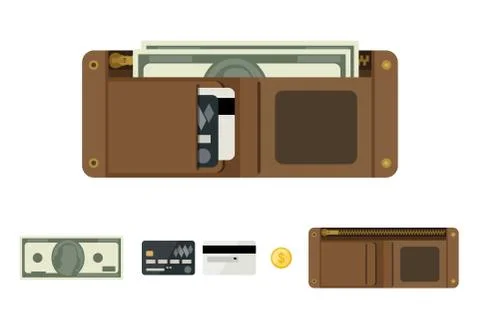Wallet with money Stock Illustration