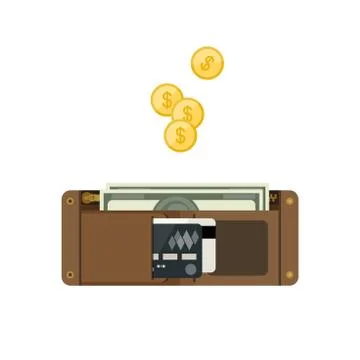 Wallet with money Stock Illustration