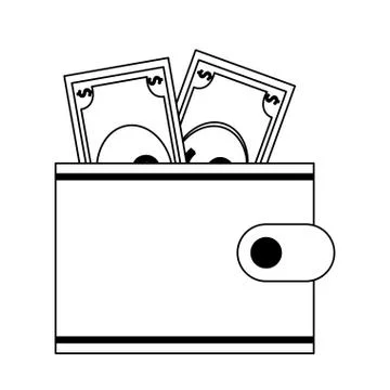 Wallet with money Stock Illustration