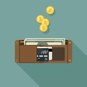 Wallet with money Stock Illustration