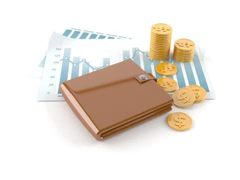 Wallet with money Stock Illustration