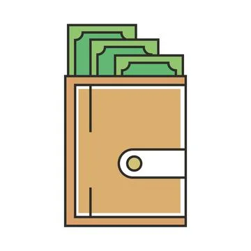Wallet with money Stock Illustration