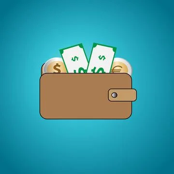 Wallet with money Stock Illustration