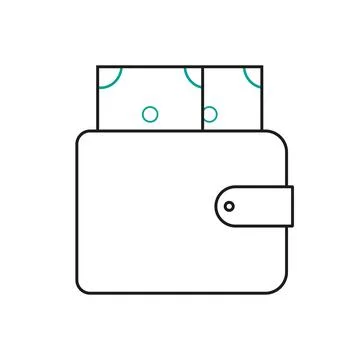 A wallet with money Stock Illustration