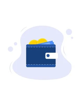 A wallet with money Stock Illustration
