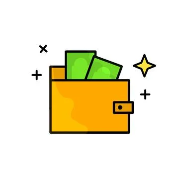 Wallet with money  Stock Illustration