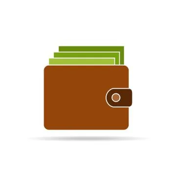 Wallet with money. Vector illustration. Stock Illustration