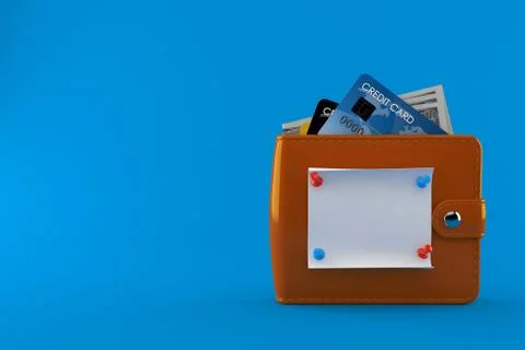 Wallet with note Stock Illustration