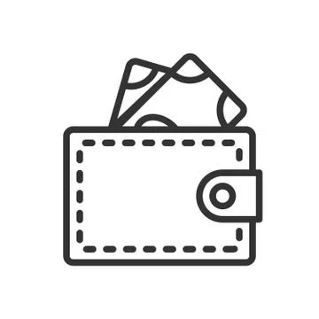 Wallet outline icon Stock Illustration