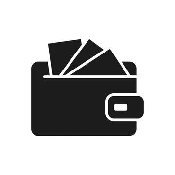 Wallet with paper bills icon in flat style. Money bag vector illustration o.. Stock Illustration