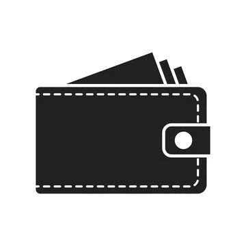 Wallet with paper bills icon in flat style. Money bag vector illustration o.. Illustration
