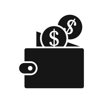 Wallet with paper bills icon in flat style. Money bag vector illustration o.. Illustration
