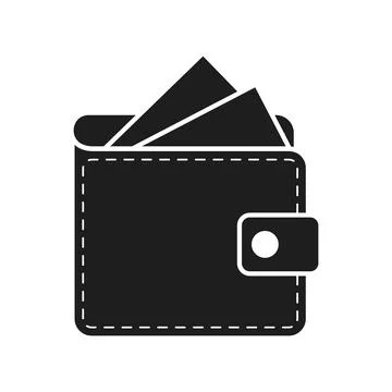 Wallet with paper bills icon in flat style. Money bag vector illustration o.. Illustration