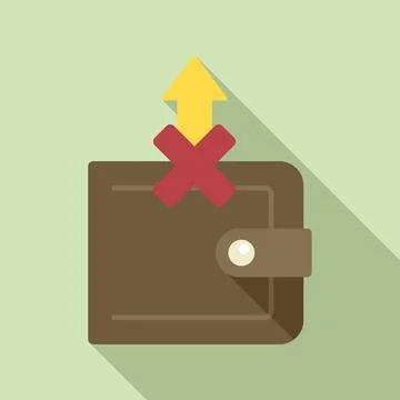 Wallet payment icon flat vector. Card error Stock Illustration