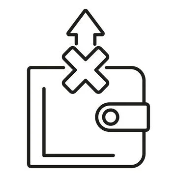 Wallet payment icon outline vector. Card error Stock Illustration