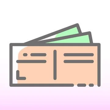 Wallet payment money e commerce colored icon logo. Stock Illustration
