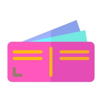 Wallet payment money e commerce flat icon logo. Stock Illustration