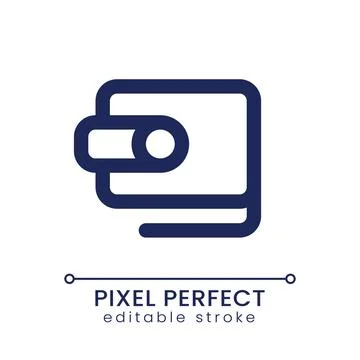 Wallet pixel perfect linear ui icon Ilustração Stock
