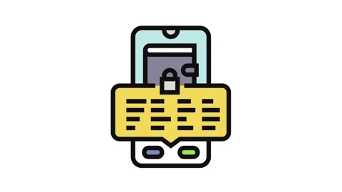 Wallet seed phrase decentralized application color icon animation Stock Footage 326108189