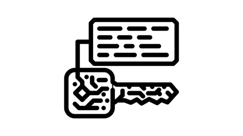 Wallet seed phrase decentralized application line icon animation Stock Footage 326751555