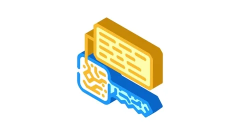 Wallet seed phrase decentralized application isometric icon animation Stock Footage 327280475