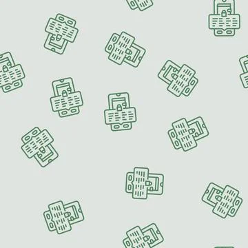 Wallet seed phrase decentralized application line seamless pattern Stock Illustration